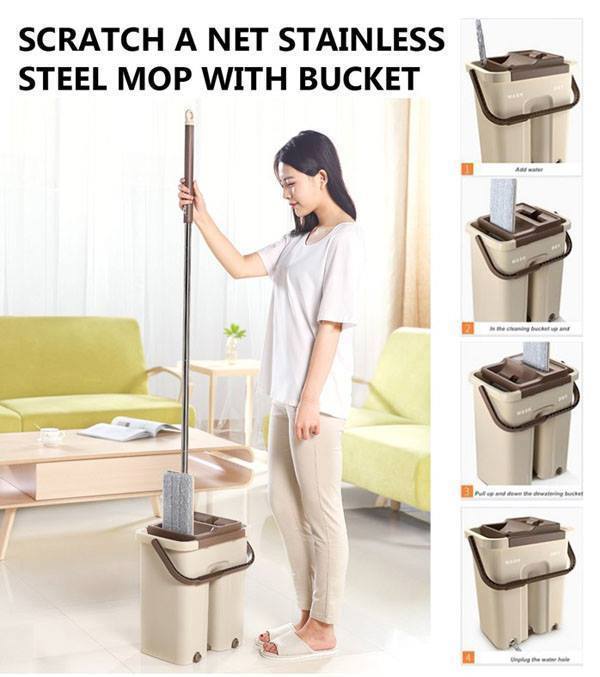Squeeze N' Mop - Cây Lau Nhà Tự Động Vắt & Làm Sạch